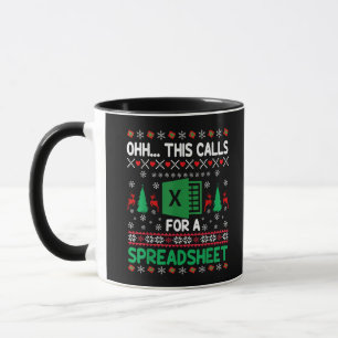Oh dit vraagt om een spreadsheet Kerstmis trui Mok