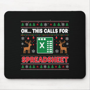 Oh dit vraagt om een spreadsheet Kerstmis trui Muismat