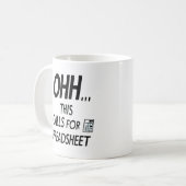 Oh... dit vraagt om een spreadsheet koffiemok (Voorkant links)