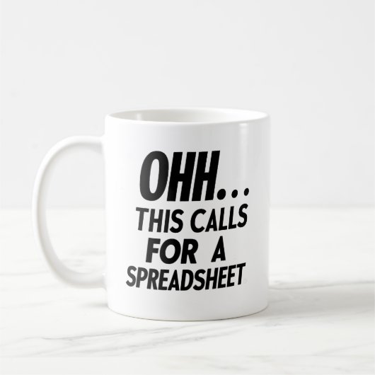 Oh... dit vraagt om een spreadsheet koffiemok (Links)