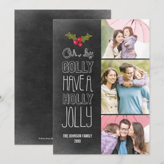 Oh door Golly Holiday Foto Card Feestdagenkaart (Voorkant / Achterkant)