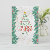 Oh door Golly Holly Jolly Feestdagenkaart (Staand voorkant)