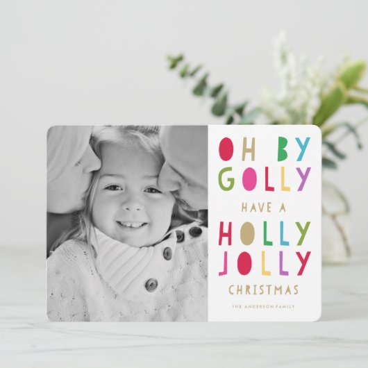 Oh door Golly | Vakantieknopkaart Feestdagenkaart (Staand voorkant)