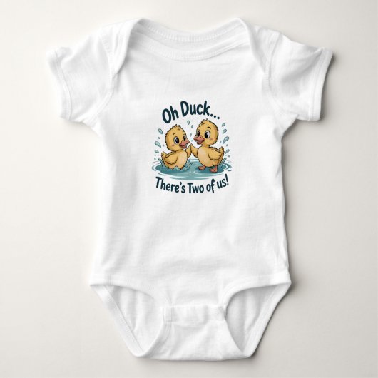 Oh Duck Twin voor baby's, schattig dier One Piece Romper (Voorkant)