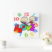 Oh dus Cute Children's Room Wall Clock Vierkante Klok (Huis)