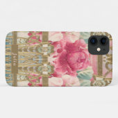 Oh dus Girly Pink en Gold  Floral Case-Mate iPhone Case (Achterkant (horizontaal))