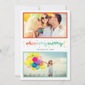 Oh dus heel prettige Confetti 2 Foto Collage Feestdagenkaart (Voorkant)