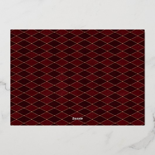 Oh, dus Merry KerstRed Gold Diamond Foto Folie Feestdagenkaart (Achterkant)