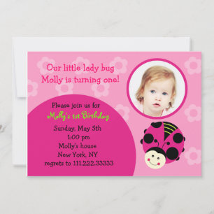 Oh, dus Sweet Ladybug Birthday Party Invitations Kaart
