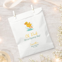 Oh eend, het is een mysterietas! Cute babyshower