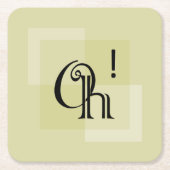 Oh! Elegante minimalistische typografie Geel Groen Kartonnen Onderzetters (Voorkant)