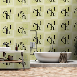 Oh! Elegante Moderne Typografie Geel Groene Mist Behang