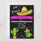 Oh Fiesta Girls Birthday Party Invitation Kaart (Voorkant)