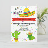 Oh Fiesta Kids Birthday Party Invitation Kaart (Staand voorkant)