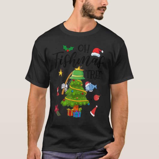 Oh Fishmas boom Vist viherman Kerstmis 2 T-shirt (Voorkant)