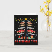 Oh Fishmas boom Vist viherman kerstmis F Kaart (Gele Bloem)