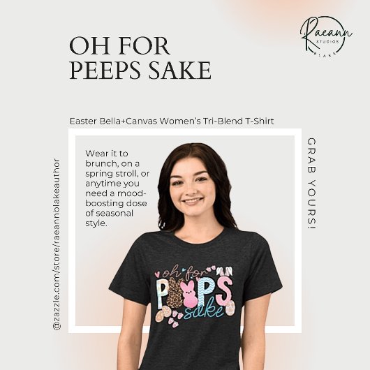 Oh for Peeps Sake" Bella+Canvas Vrouwen Tri-Blend Shirt