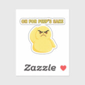 Oh For Peep's Sake Funny Grumpy Marshmallow Chick  Sticker (Vel)