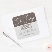 "Oh Fudge" gepersonaliseerd voedsel label (Envelop)
