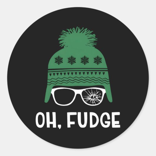 Oh Fudge Gezegde Ronde Sticker (Voorkant)