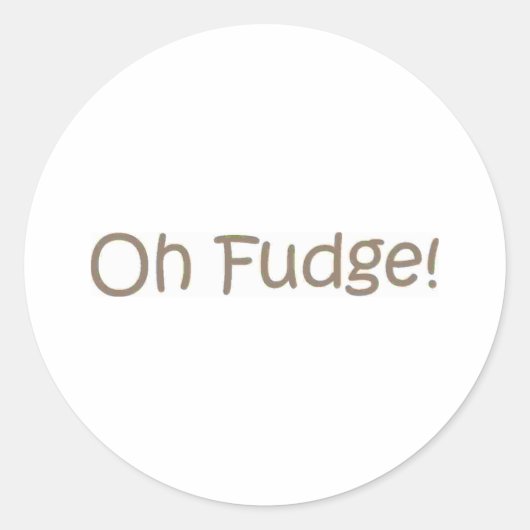 Oh Fudge! Ronde Sticker (Voorkant)