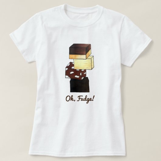 Oh Fudge! Snoep snoepgoed Chocolade T-shirt (Design voorkant)