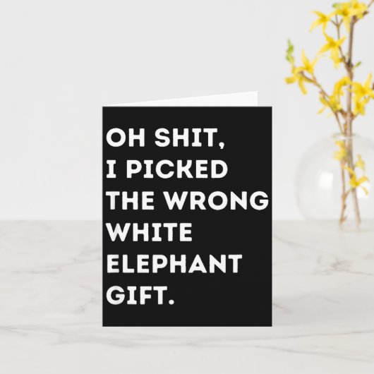 Oh Funny White Elephant For Adults Under 15 20  Kaart (Gele Bloem)
