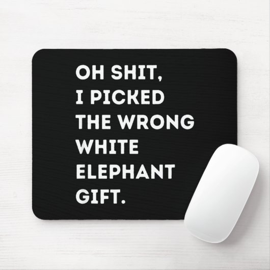 Oh Funny White Elephant For Adults Under 15 20 Muismat (Met muis)