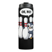 Oh geen Penguin Bowling Graphic Thermosbeker (Voorkant)