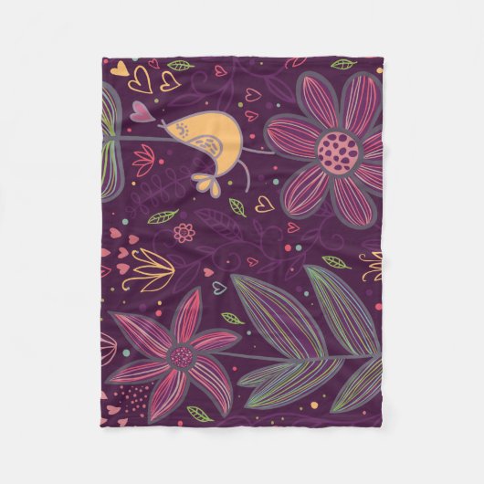 Oh gele Birdie fleece deken (Voorkant)