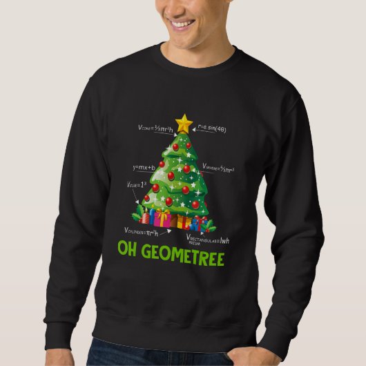 Oh Geometree Geometry Kerstboom Wiskunde Leraar Trui (Voorkant)