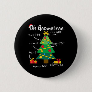 Oh geometree leuk kerstboom geometrie wiskunde tea ronde button 5,7 cm