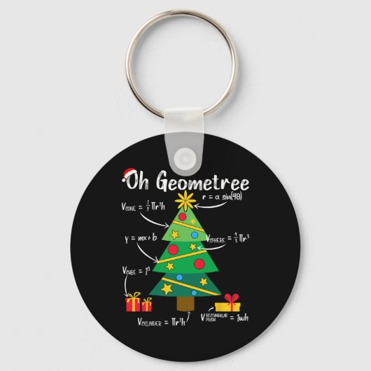 Oh geometree leuk kerstboom geometrie wiskunde tea sleutelhanger (Voorkant)