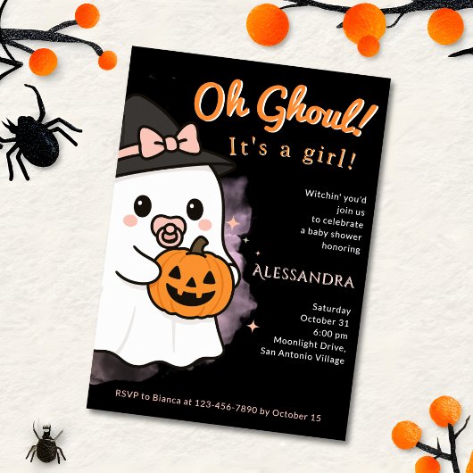 Oh Ghoul Baby shower Invitation Kaart