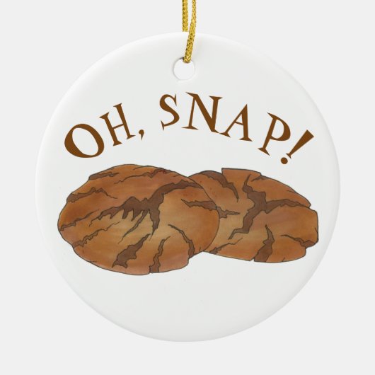 Oh (Ginger) Snap Amish PA Dutch Gingersnap Cookies Keramisch Ornament (Voorkant)