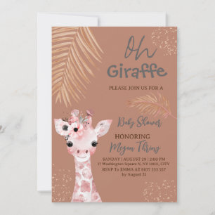 Oh Giraffe Safari baby shower Kaart