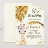 Oh Giraffe Safari baby shower Kaart (Voorkant / Achterkant)