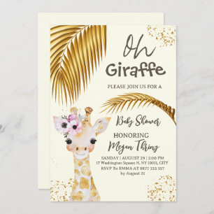 Oh Giraffe Safari baby shower Kaart