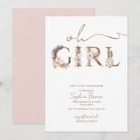 Oh Girl Boho Tropical Flowers Girl Baby shower