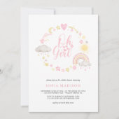 Oh Girl Lijst Boho Rainbow Baby shower Kaart (Voorkant)