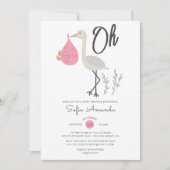 Oh Girl Minimalistische Baby Shower Kaart (Voorkant)