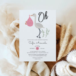Oh Girl Minimalistische Baby Shower Kaart