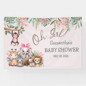 Oh Girl Oerwoud Safari Baby shower Banner (Horizontaal)