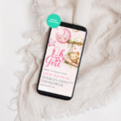 Oh Girl Pink Teddy Bear Baby shower Kaart