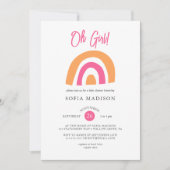 Oh Girl Rainbow Pink Baby Sower Kaart (Voorkant)