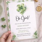 Oh Girl St. Patrick's Day Baby Shower Green  Kaart