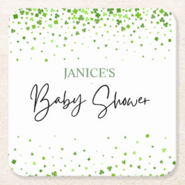 Oh Girl St. Patrick's Day Baby Shower Green  Kartonnen Onderzetters