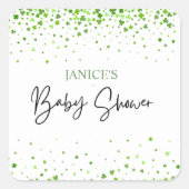 Oh Girl St. Patrick's Day Baby Shower Green Vierkante Sticker (Voorkant)