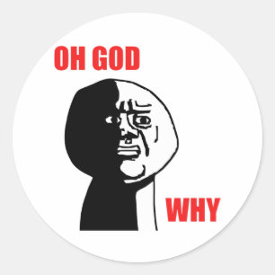OH GOD WAAROM RONDE STICKER