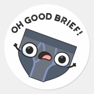 Oh Goede korte Funny Underwear Pun Ronde Sticker